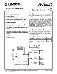 Datasheet HC5521 manufacturer Intersil