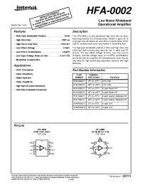 Datasheet HFA-0002 manufacturer Intersil