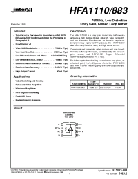 Datasheet HFA1110883 manufacturer Intersil