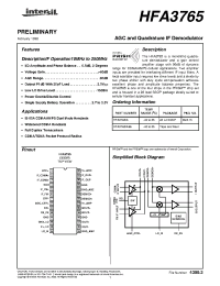 Datasheet HFA3765IA96 manufacturer Intersil
