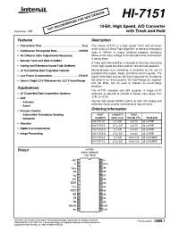 Datasheet HI3-7151K-5 manufacturer Intersil