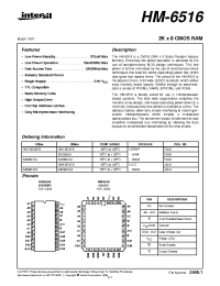 Datasheet HM1-6516B-9 manufacturer Intersil