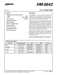Datasheet HM1-6642-9 manufacturer Intersil