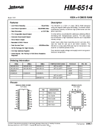 Datasheet HM4-6514-B manufacturer Intersil