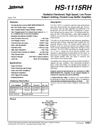 Datasheet HS-1115RH manufacturer Intersil