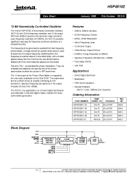 Datasheet HSP45102-33 manufacturer Intersil
