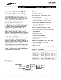 Datasheet HSP45106GC-33 manufacturer Intersil