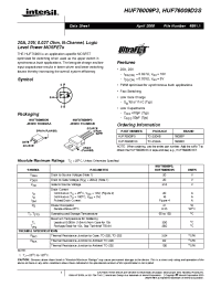 Datasheet HUF76009D3S manufacturer Intersil