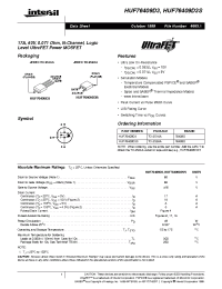 Datasheet HUF76409D3S manufacturer Intersil