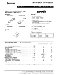Datasheet HUF76429D3S manufacturer Intersil