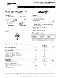 Datasheet HUF76619D3S manufacturer Intersil