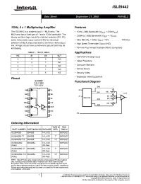 Datasheet ISL59442IB-T7 manufacturer Intersil