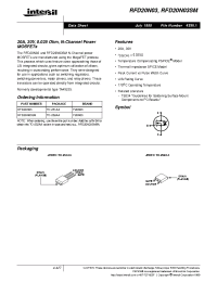 Datasheet RFD20N03SM manufacturer Intersil