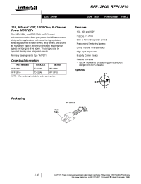 Datasheet RFP12P10 manufacturer Intersil