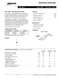Datasheet RHRP3040 manufacturer Intersil