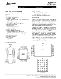 Datasheet X28HC64PI-12 manufacturer Intersil