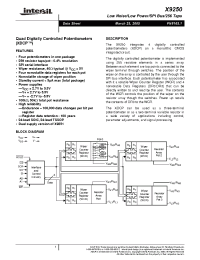 Datasheet X9250-2.7 manufacturer Intersil