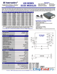 Datasheet U20-12S3.3 manufacturer Intronics
