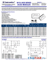 Datasheet W15-48S12 manufacturer Intronics