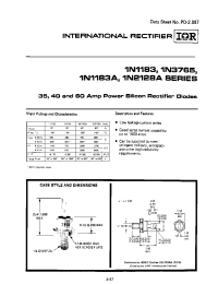 Datasheet 1N1185A manufacturer IRF