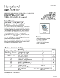 Datasheet IRF450 manufacturer IRF