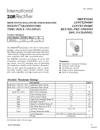 Datasheet IRFF9220 manufacturer IRF