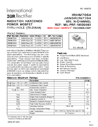 Datasheet IRHM7054 manufacturer IRF