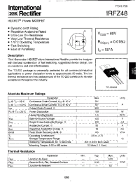 Datasheet IRZ48 manufacturer IRF