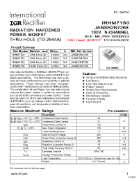Datasheet JANSF2N7268 manufacturer IRF