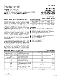 Datasheet JANSR2N7261 manufacturer IRF