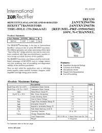 Datasheet JANTXV2N6756 manufacturer IRF