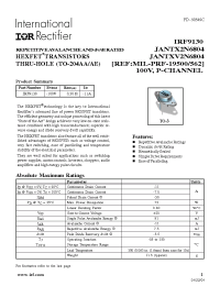 Datasheet JANTXV2N6804 manufacturer IRF