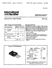 Datasheet MBR6045WT manufacturer IRF