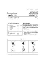 Datasheet MBRB4045CT manufacturer IRF