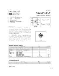 Datasheet SI4435DYPBF manufacturer IRF