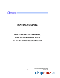 Datasheet ISD2560TI manufacturer ISD