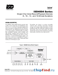 Datasheet ISD4004-08ME manufacturer ISD