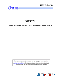 Datasheet WTS701EF manufacturer ISD