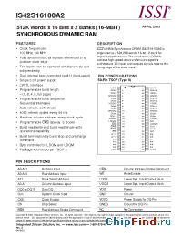 Datasheet IS42S16100A2-10T manufacturer ISSI