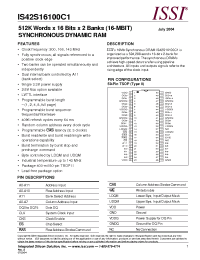 Datasheet IS42S16100C1-6T manufacturer ISSI