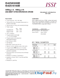 Datasheet IS42S16160B-6T manufacturer ISSI