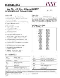 Datasheet IS42S16400A manufacturer ISSI