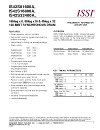 Datasheet IS42S16800A-10TI manufacturer ISSI