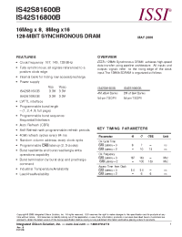 Datasheet IS42S81600B-6T manufacturer ISSI