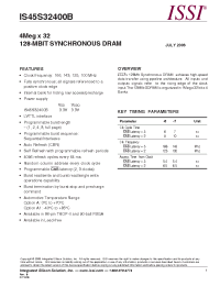 Datasheet IS45S32400B manufacturer ISSI
