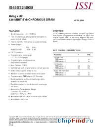 Datasheet IS45S32400B-7BA1 manufacturer ISSI