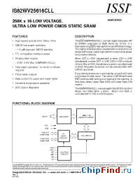 Datasheet IS62WV25616CLL manufacturer ISSI