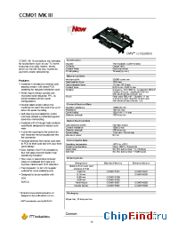 Datasheet CCM01-6105 manufacturer ITT