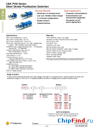 Datasheet PHA2UOAG001A manufacturer ITT
