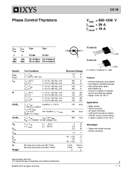 Datasheet CS19-08HO1 manufacturer IXYS